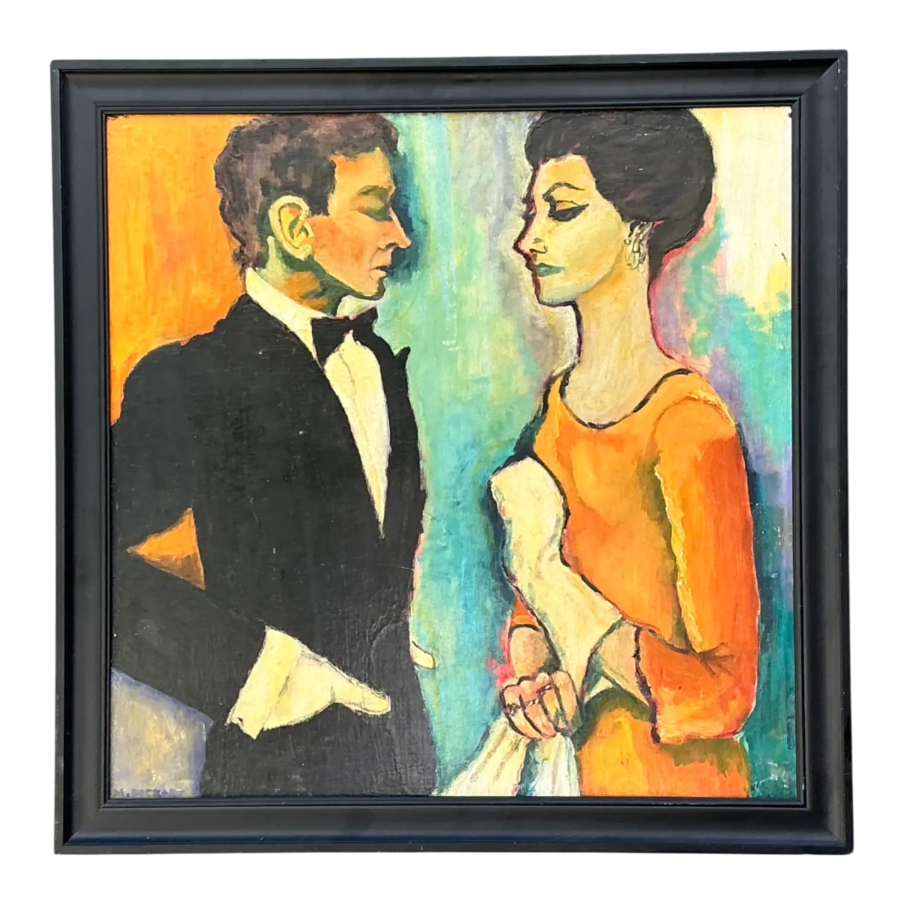 Vintage Abstract Expressionist Figurative Painting