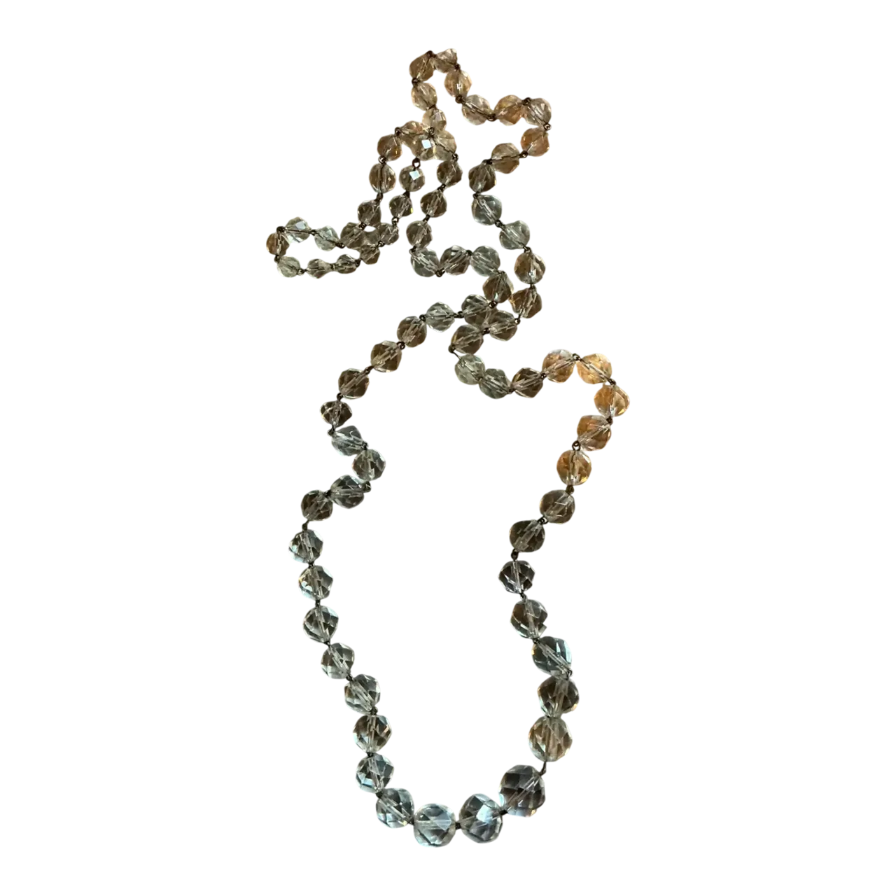 Vintage Clear Cut Crystal Necklace
