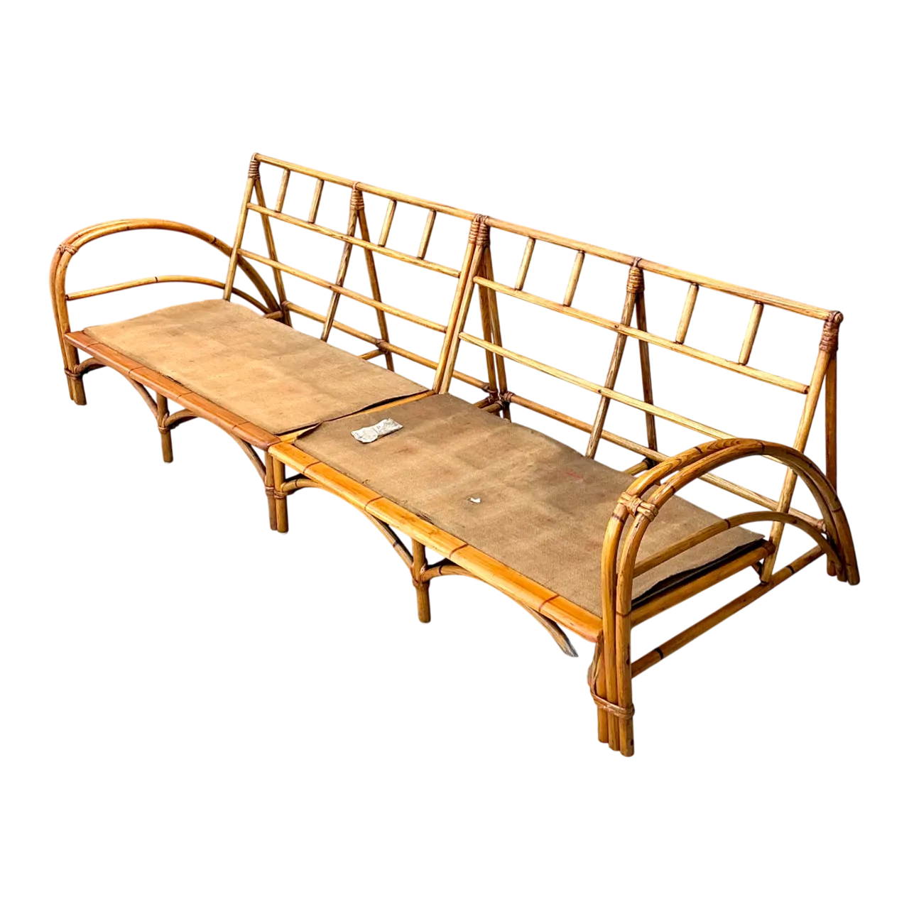 Vintage Heywood Wakefield Rattan Sofa Frame