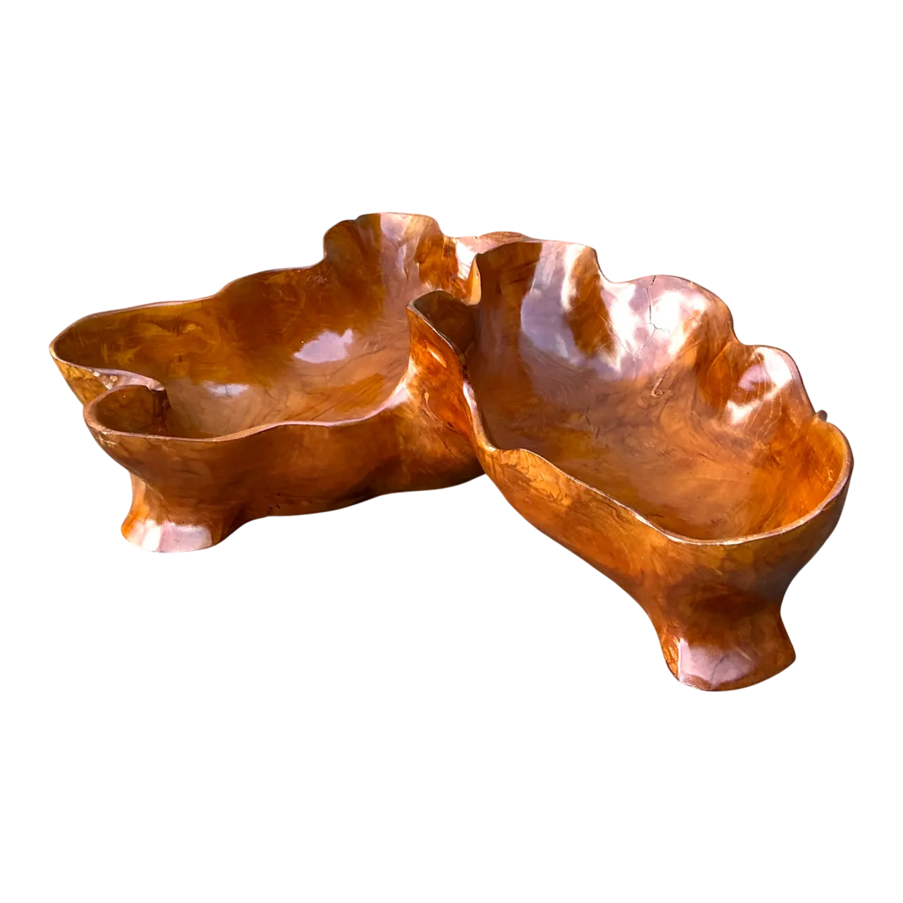Vintage Organic Form Wood Bowl