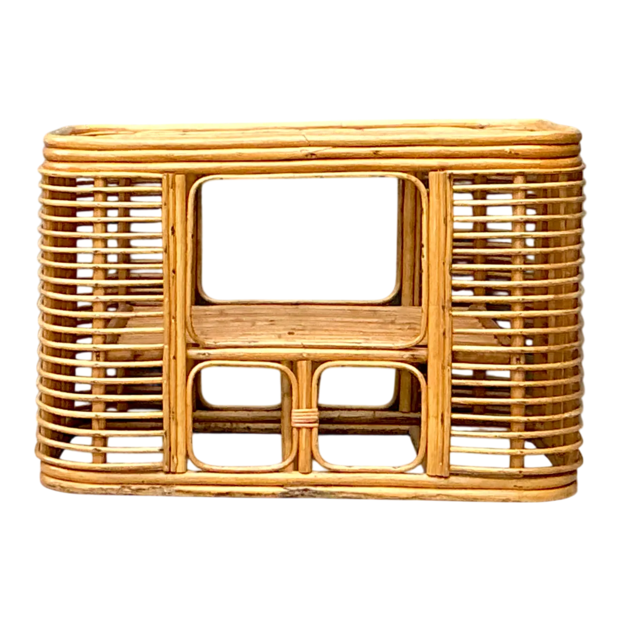 Vintage Rattan Stacked Rattan Coffee Table