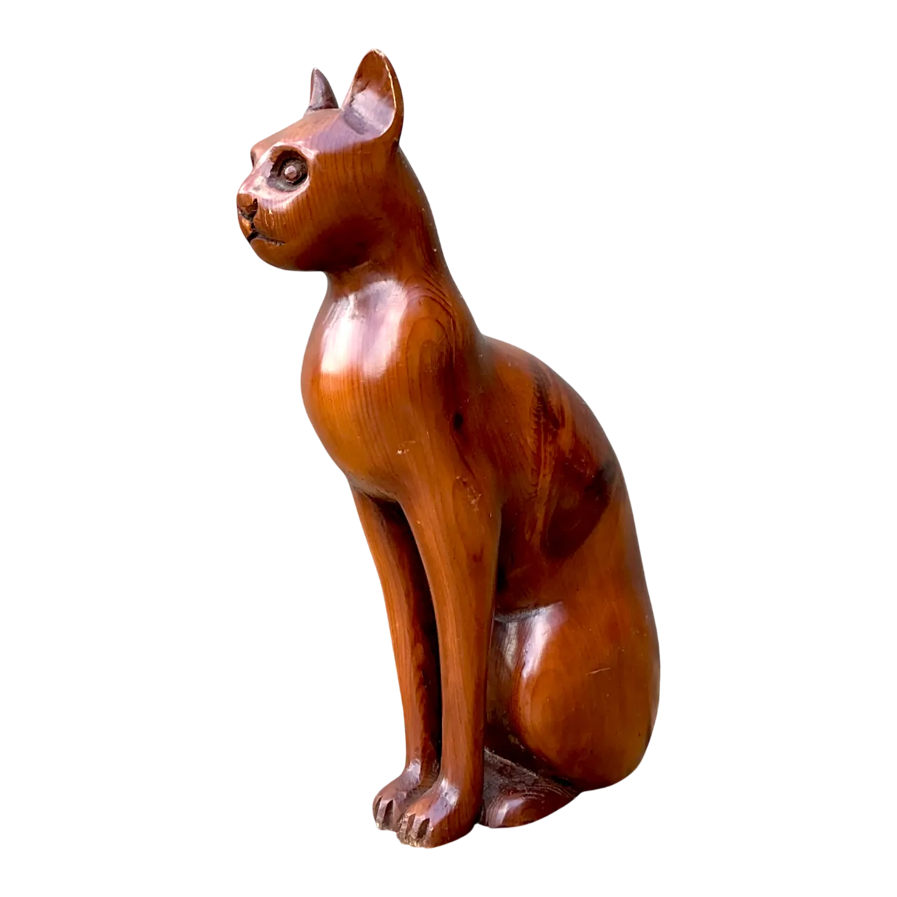 Vintage Carved Wood Cat