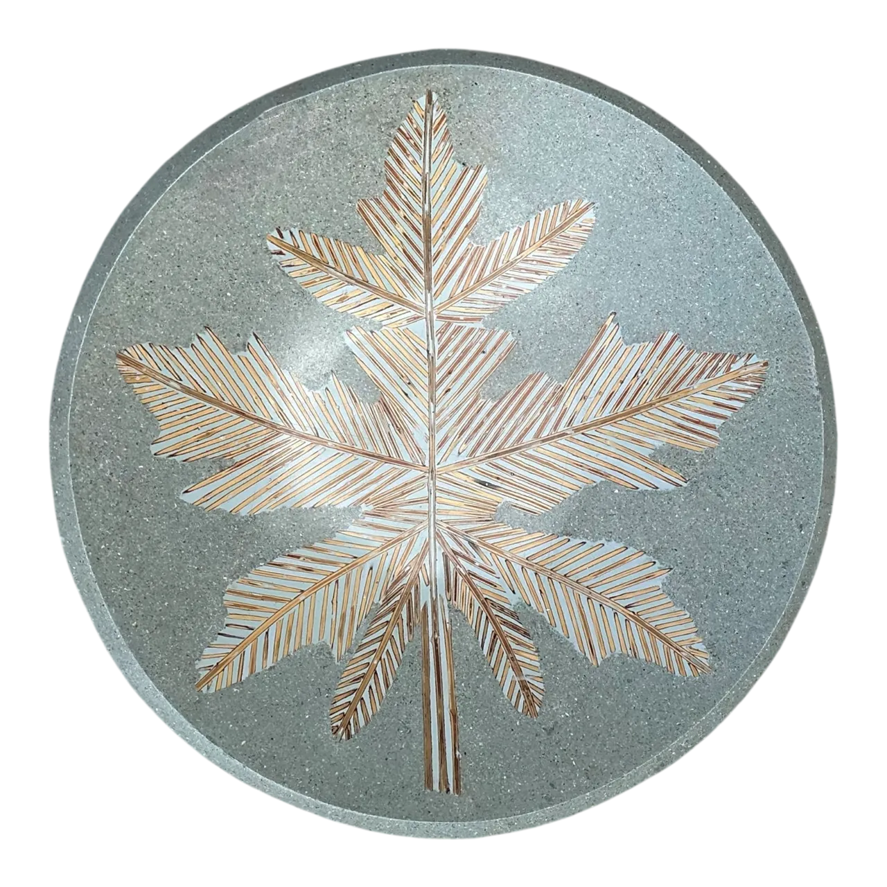 Vintage Monumental Leaf Motif Decorative Bowl
