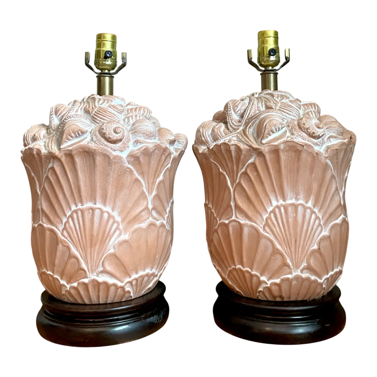 Vintage Frederick Cooper Shell Lamps - Pair