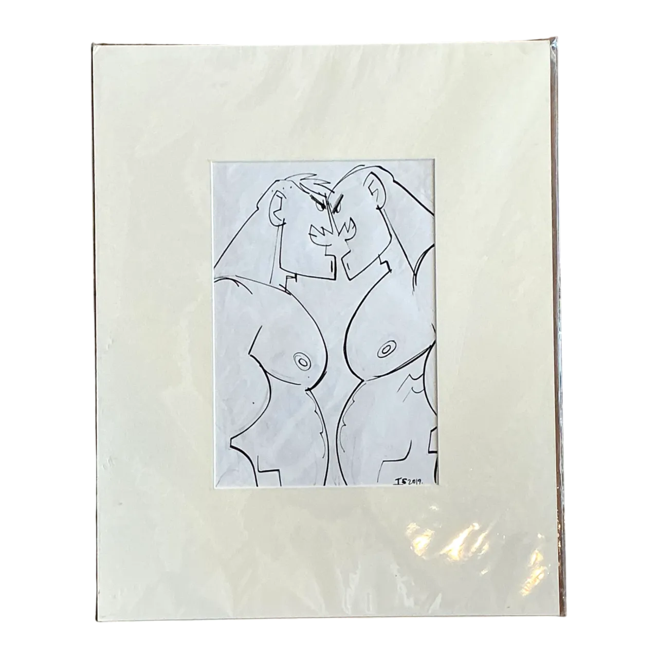 Vintage Original Sketch Of Men