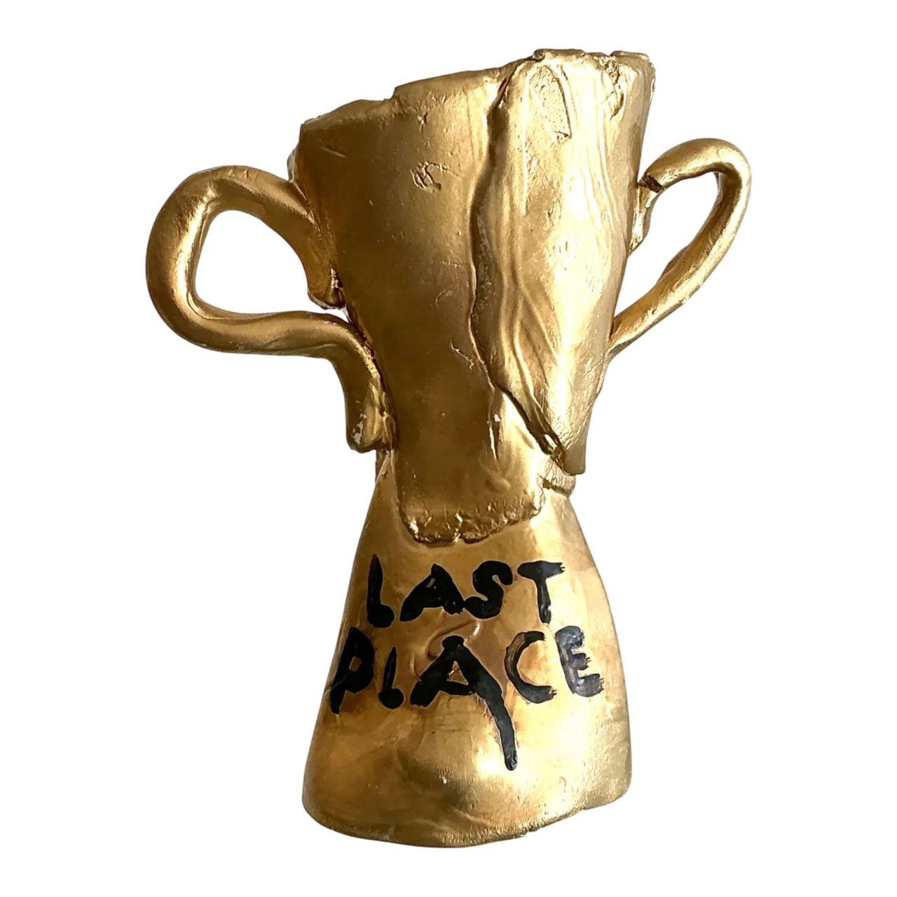 Vintage Ceramic Gold Plated Last Place Trophy