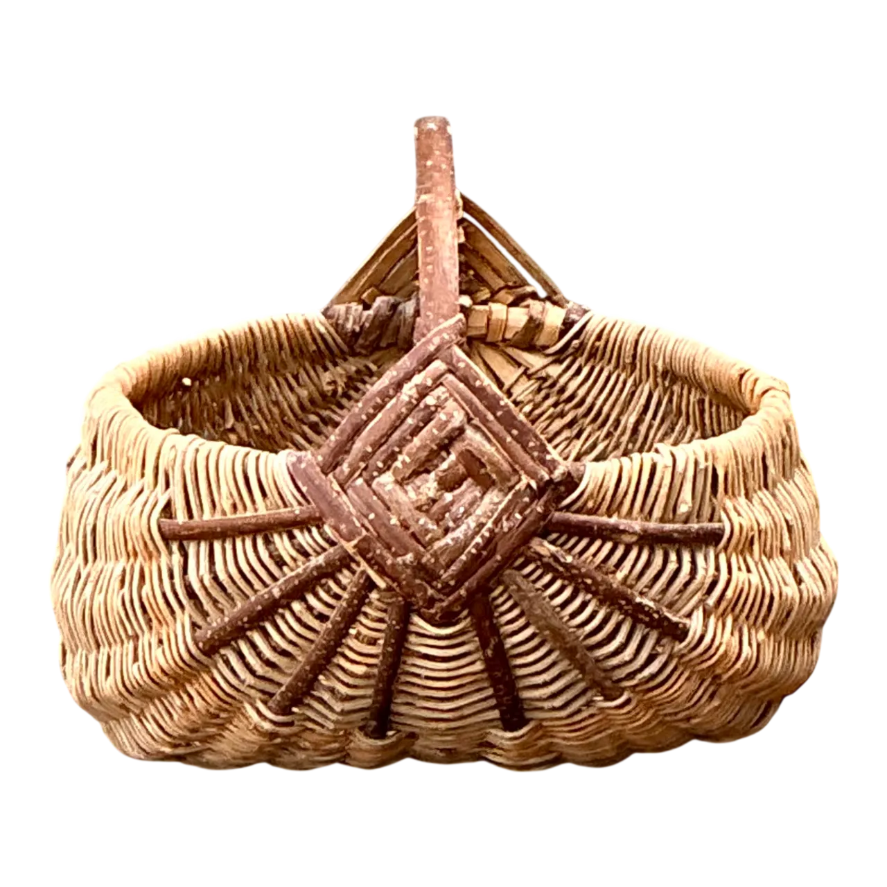 Vintage Handcrafted Shaker Rattan Basket