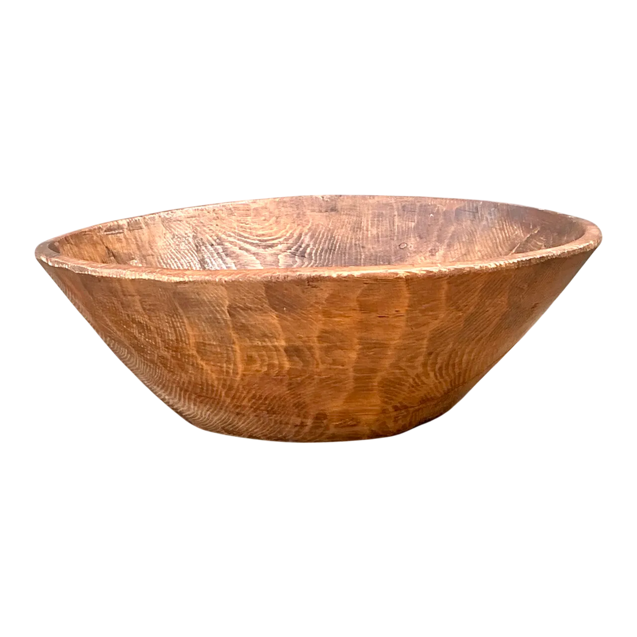 Vintage Monumental Rustic Carved Wood Bowl