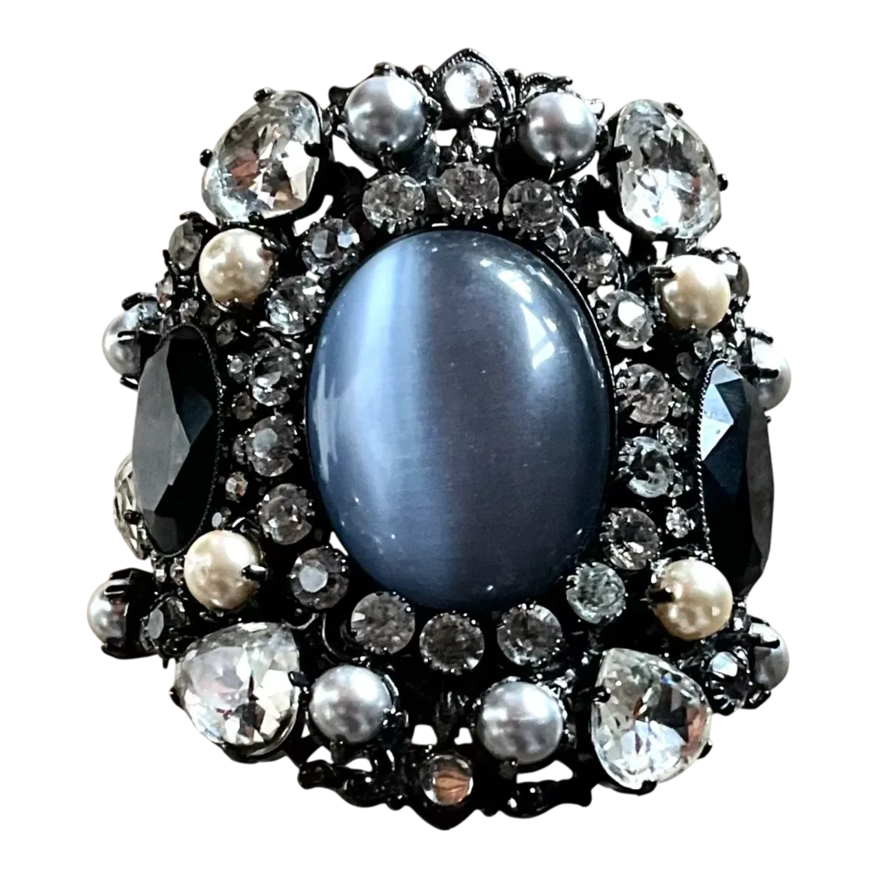 Vintage Erickson Beamon Smokey Gemstone Bracelet Cuff