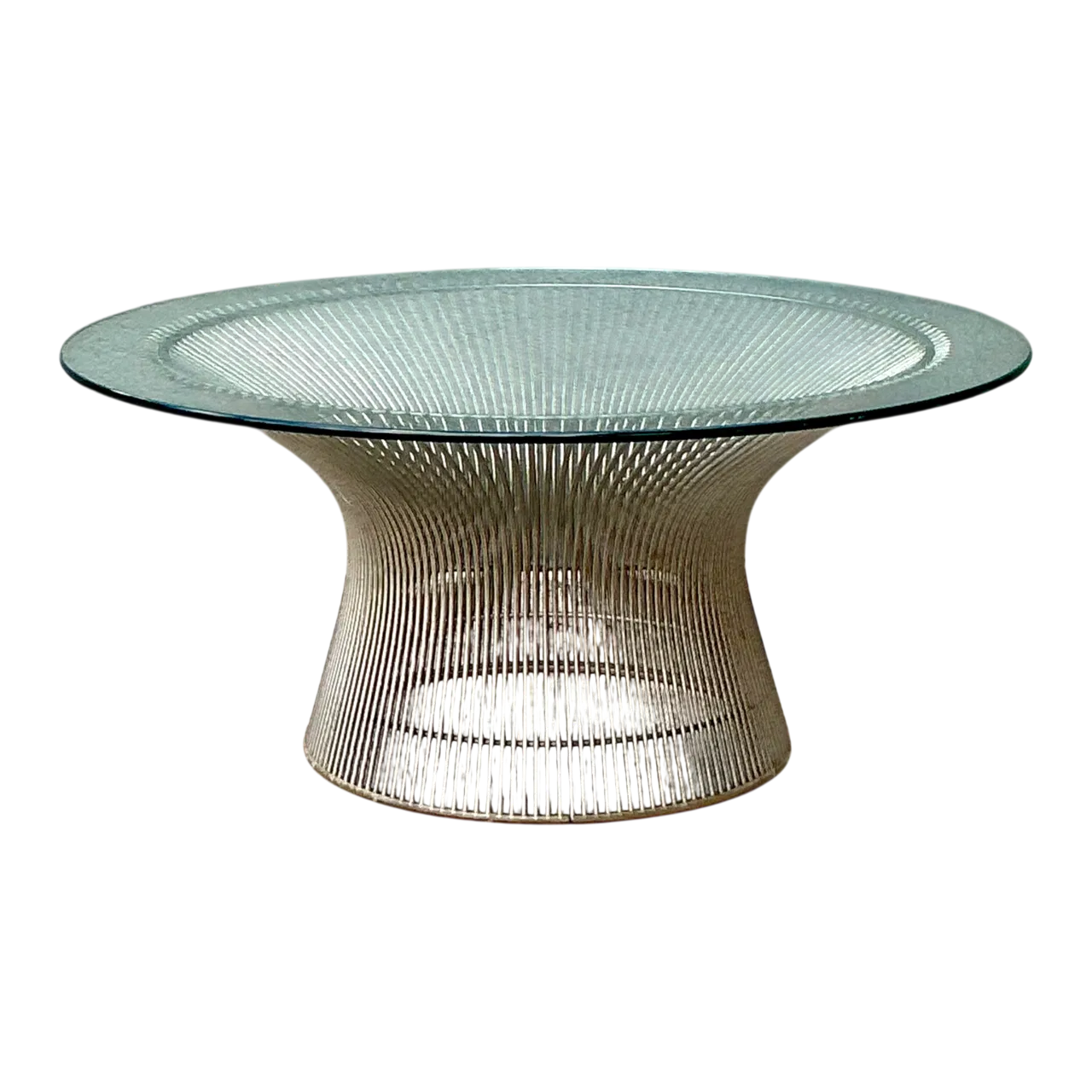 Warren Platner Glass and Steel Coffee Table