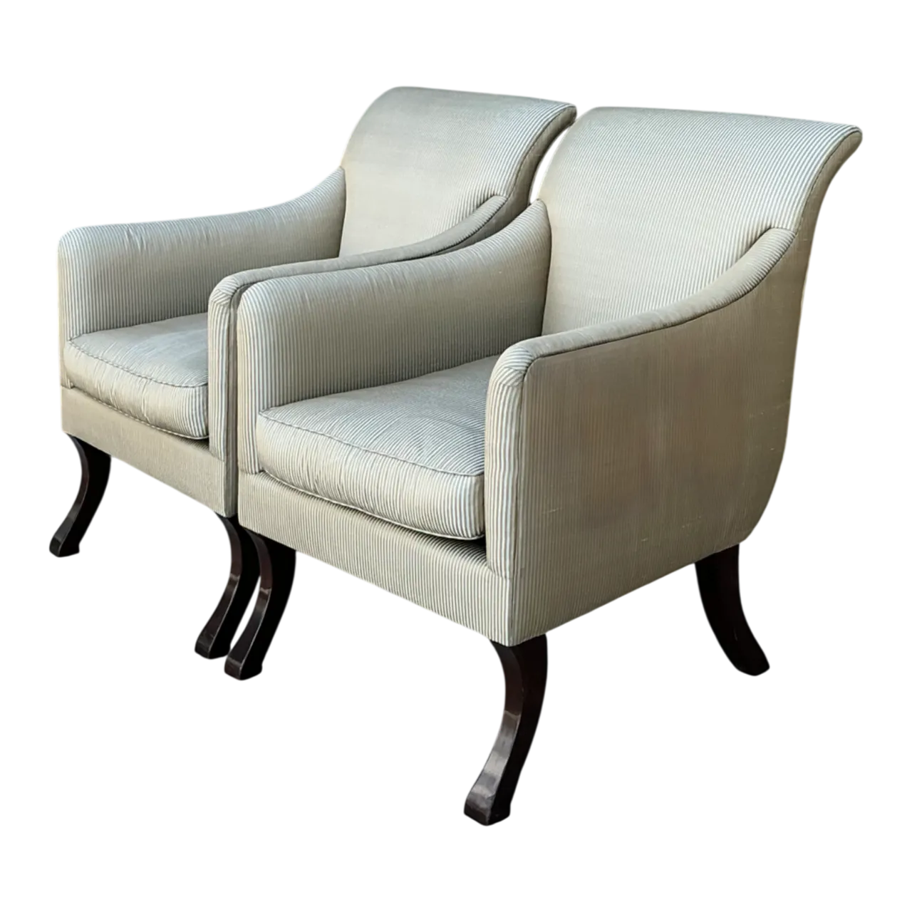 Vintage Rose Tarlow Melrose House “Sabre Leg” Lounge Chairs - A Pair