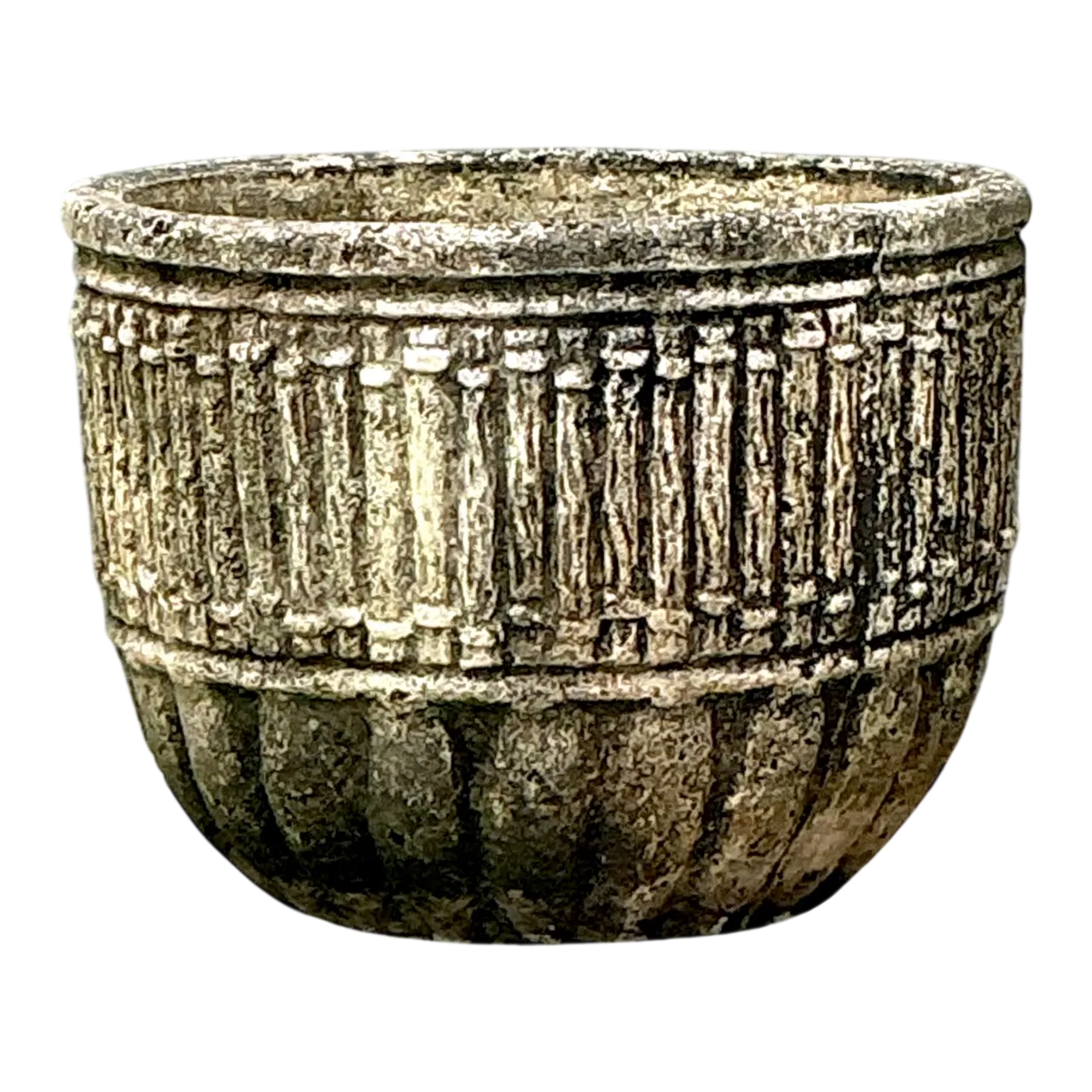 Vintage Concrete Fluted Garden Planter