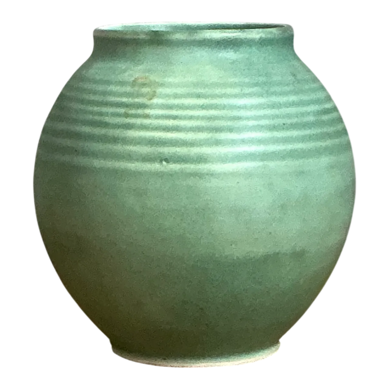Vintage Green Glazed Ceramic Vase