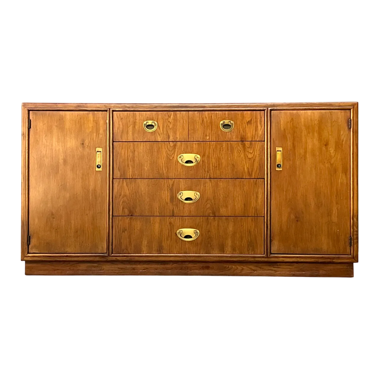 Vintage Drexel Campaign Sideboard with Brass Accents