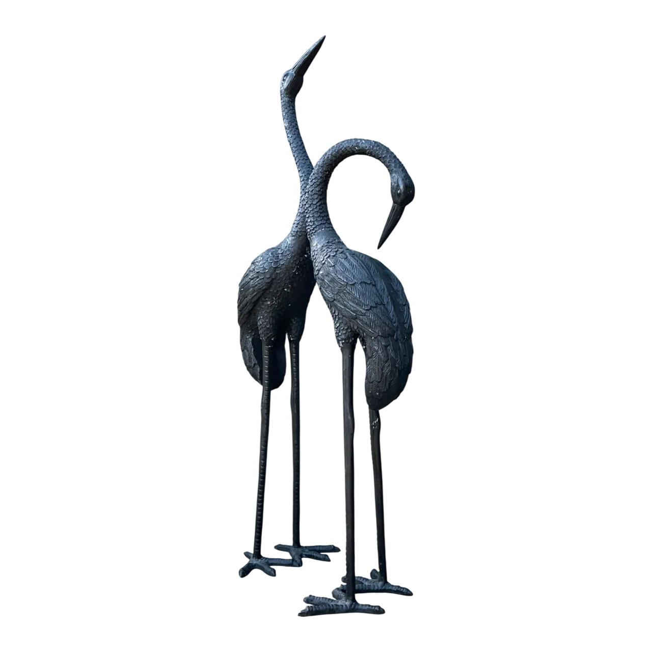 Vintage Metal Crane Sculptures - Pair