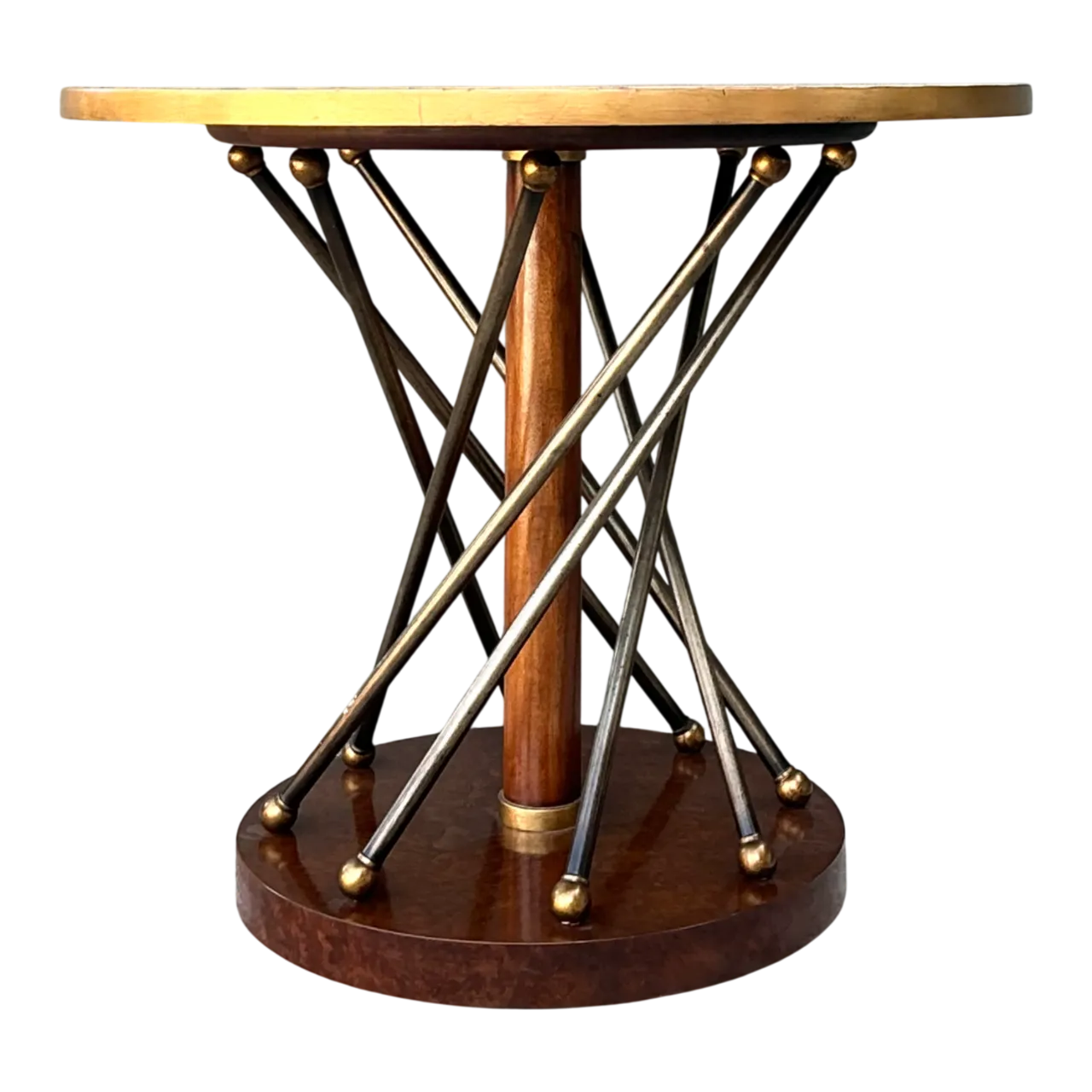John Richards Wood and Metal Tornado Side Table