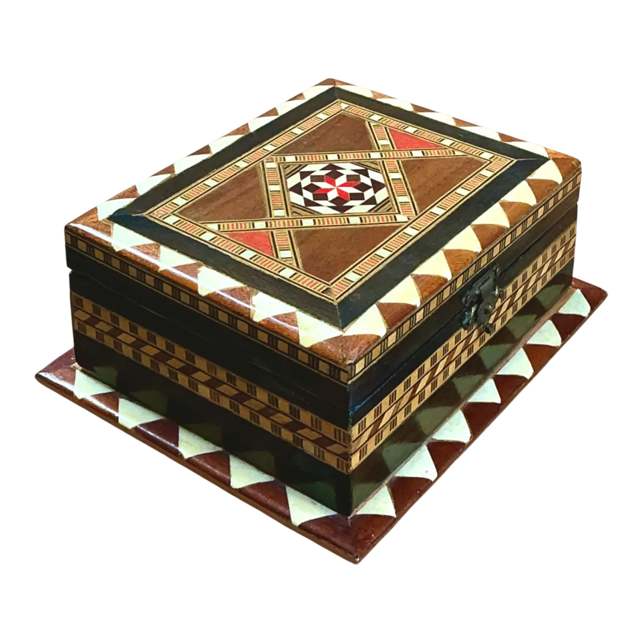 Vintage Inlaid Wood Decorative Box