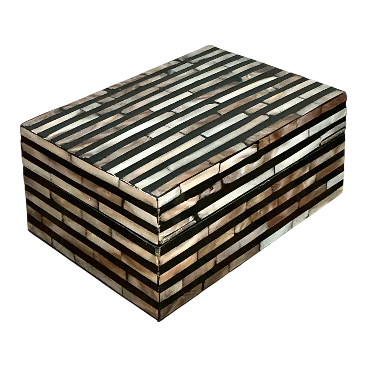 Vintage Striped Inlaid Decorative Box