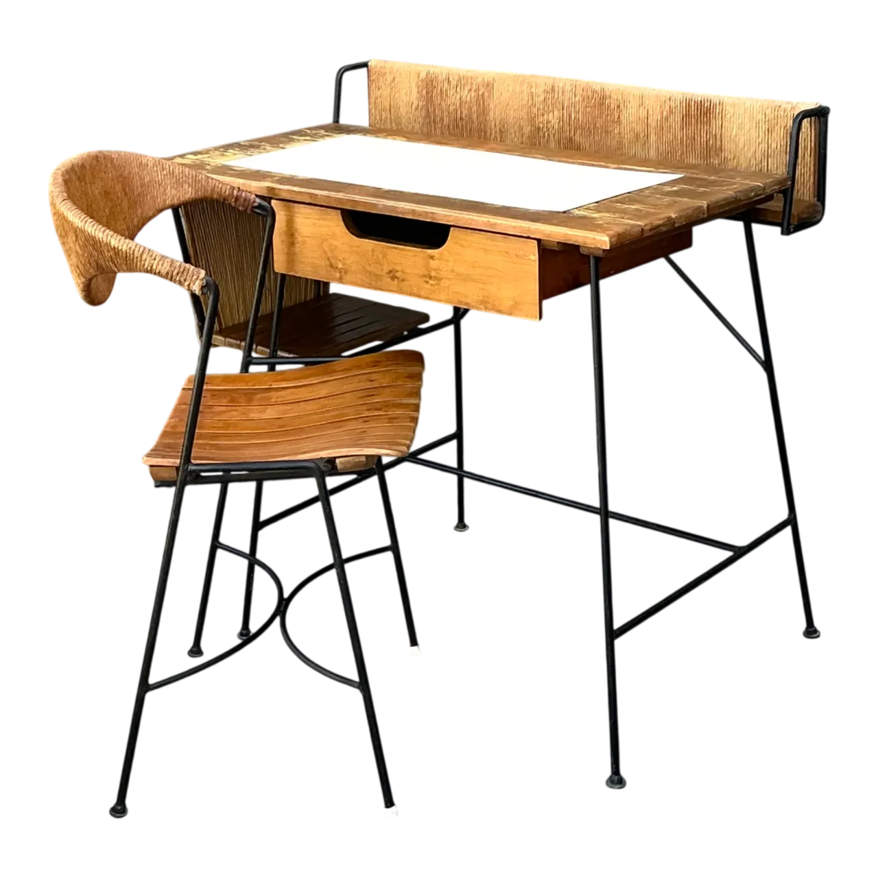 Arthur Umanoff Mid-Century Modern Desk and Chair Set