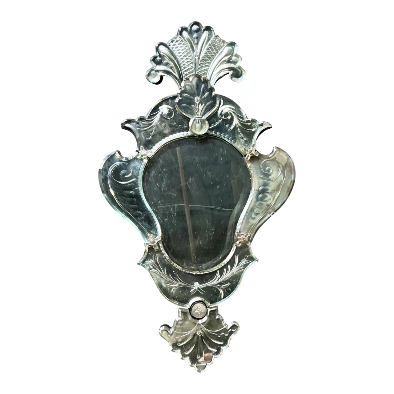 Vintage Venetian Glass Plume Wall Mirror