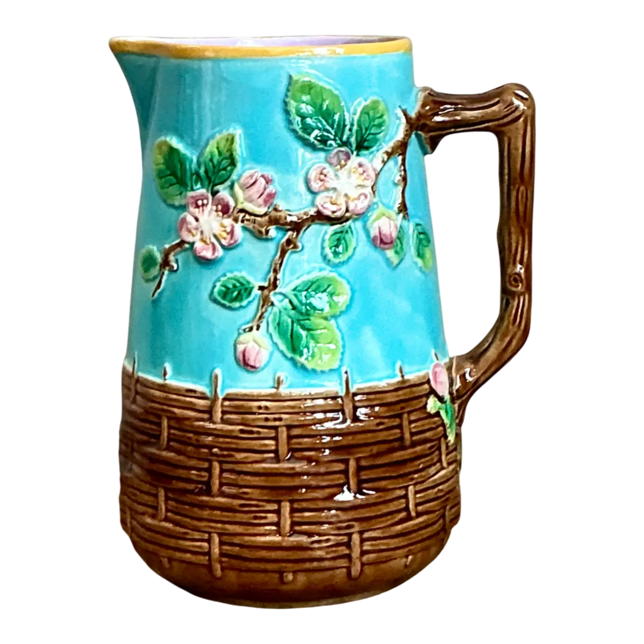 George Jones Majolica Blossom Pitcher