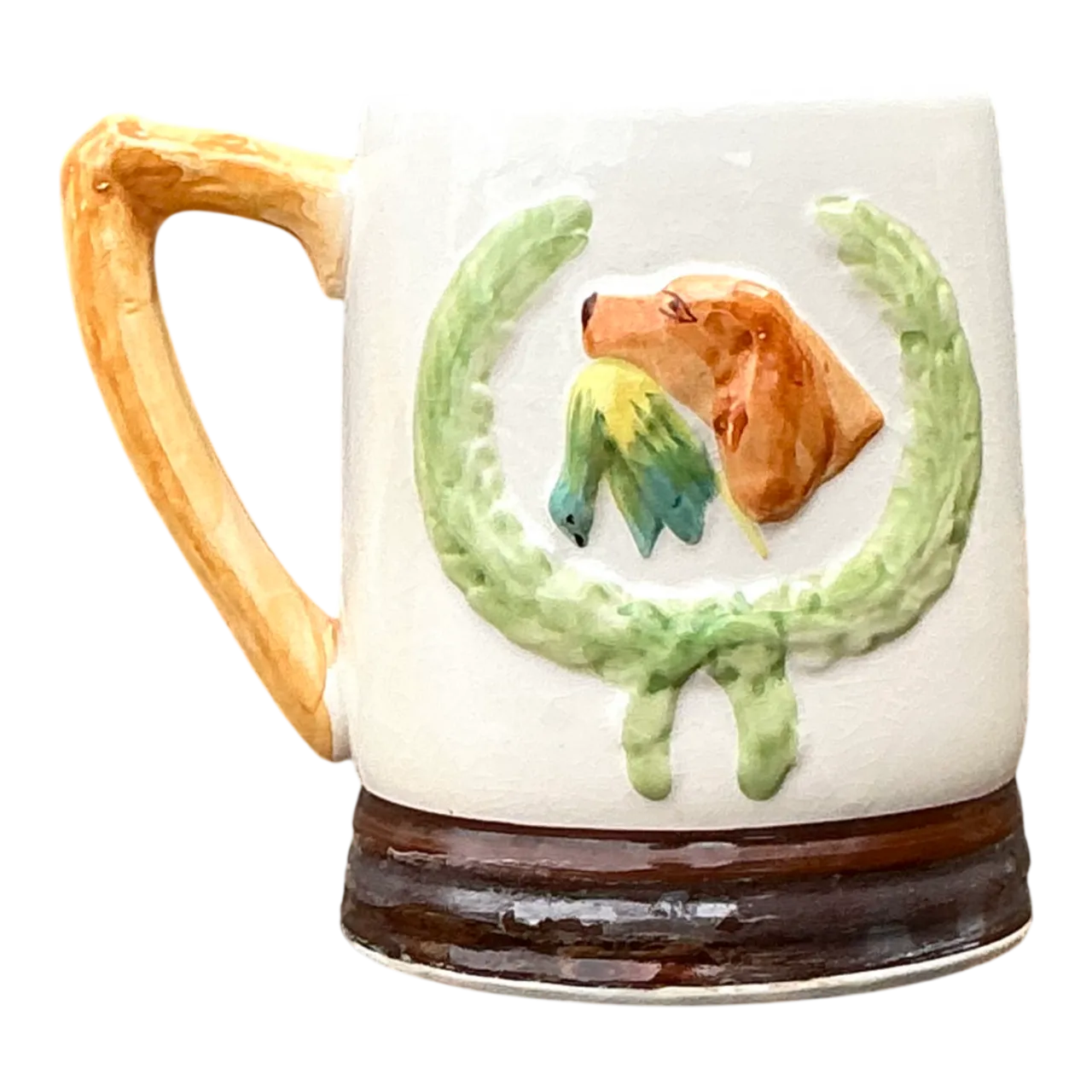 Vintage Hand-Painted Keele St Pottery Hunting Scene Ceramic Mug
