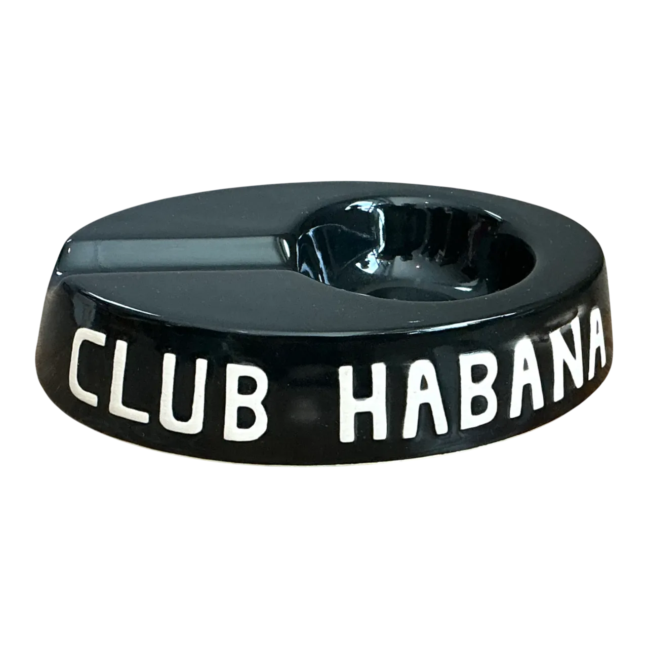 Vintage Club Habana Black Ceramic Ashtray