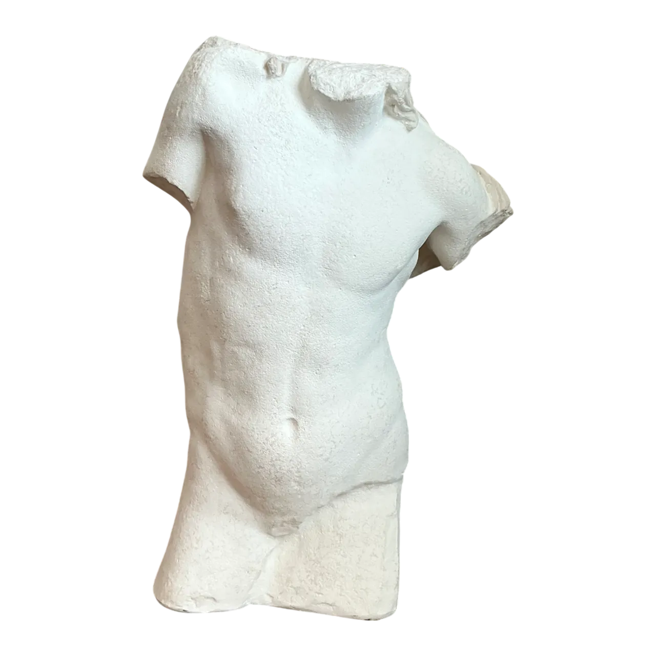Vintage Plaster Male Torso Sculpture