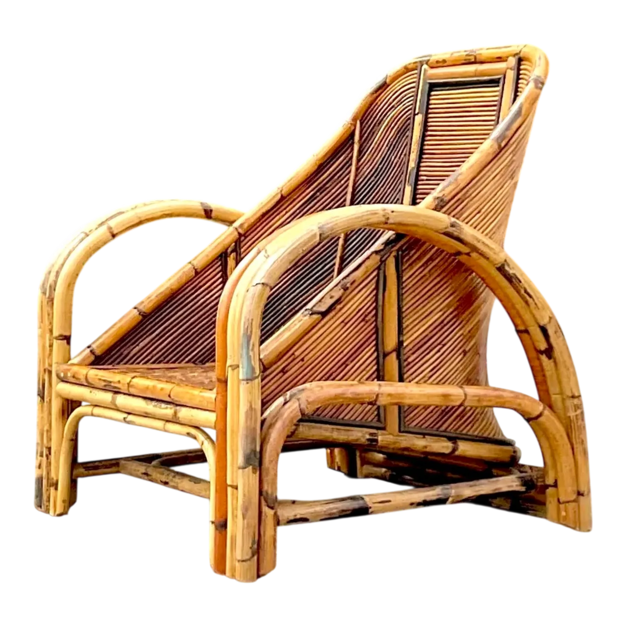 Vintage 1950s Pencil Reed Lounge Chair