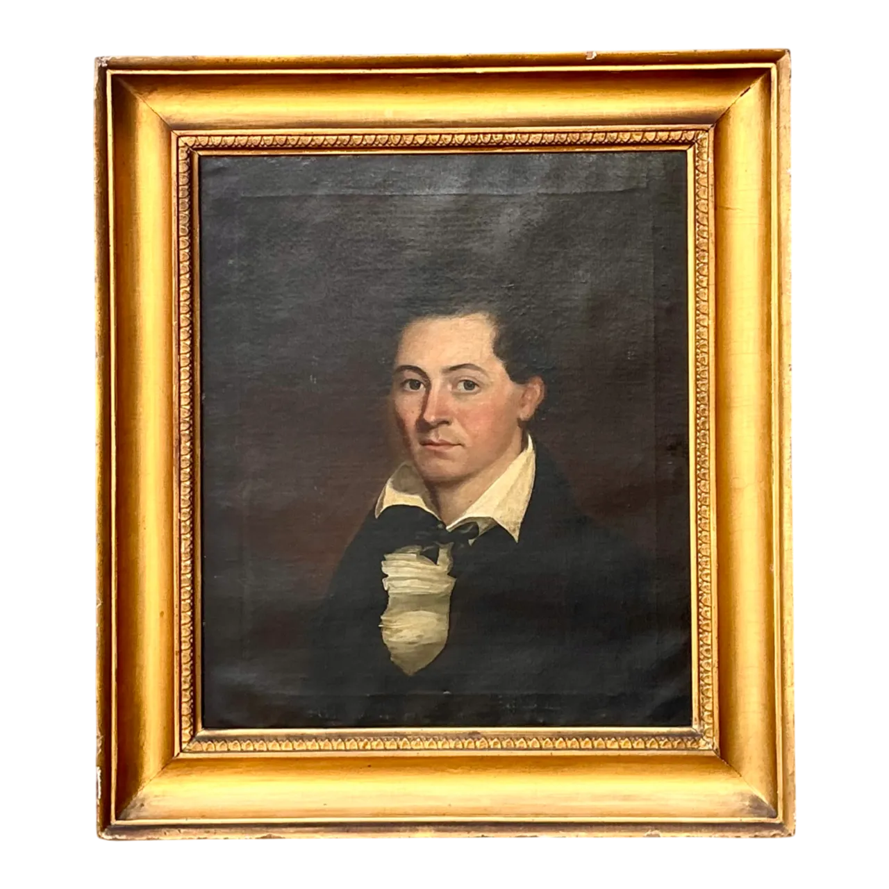 19th Century Framed Oil Portrait Painting Of Gentleman