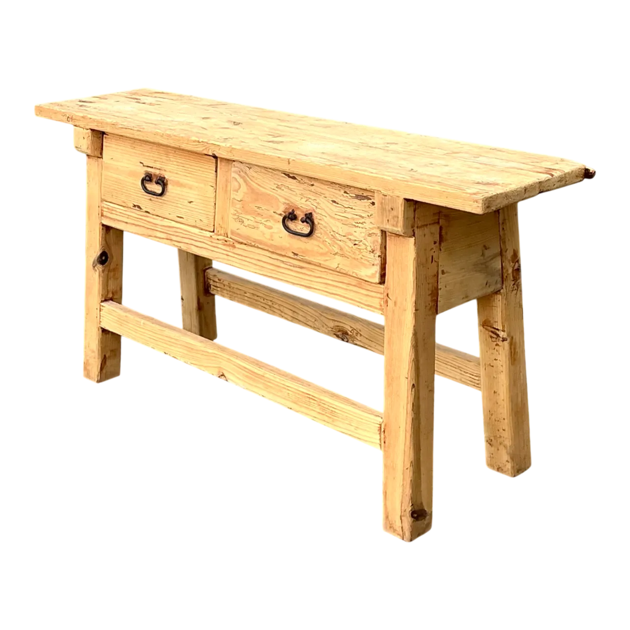 Vintage Rustic Pine Console Table