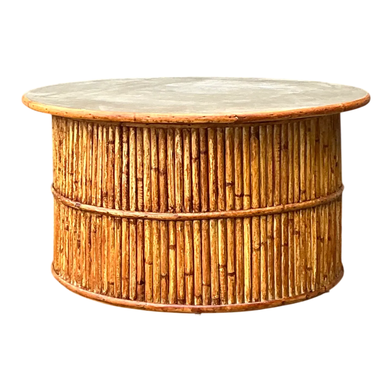 Mid-Century Modern Rattan Coffee Table