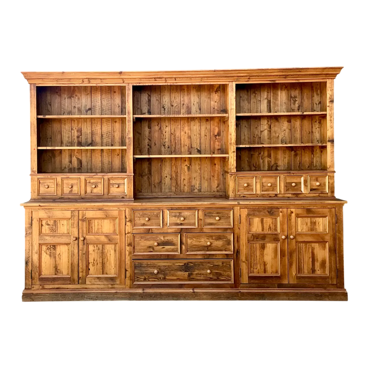 Vintage Rustic Knotty Pine Hutch