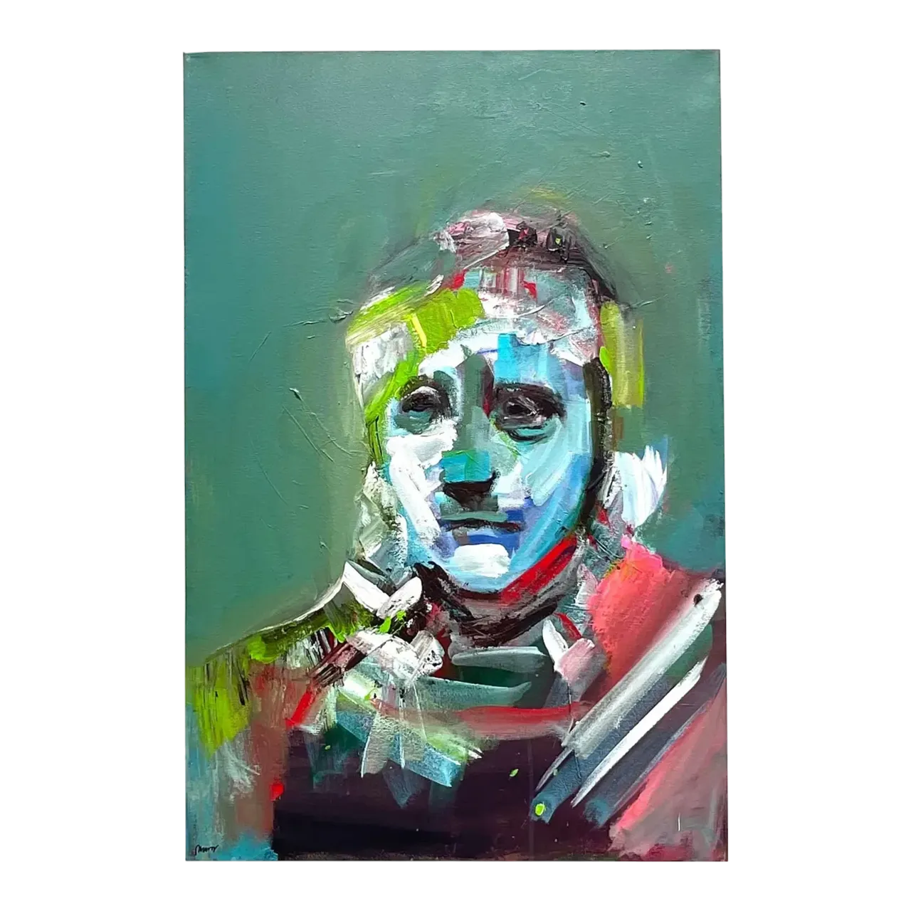Contemporary Original Abstract Figural Portrait on Canvas