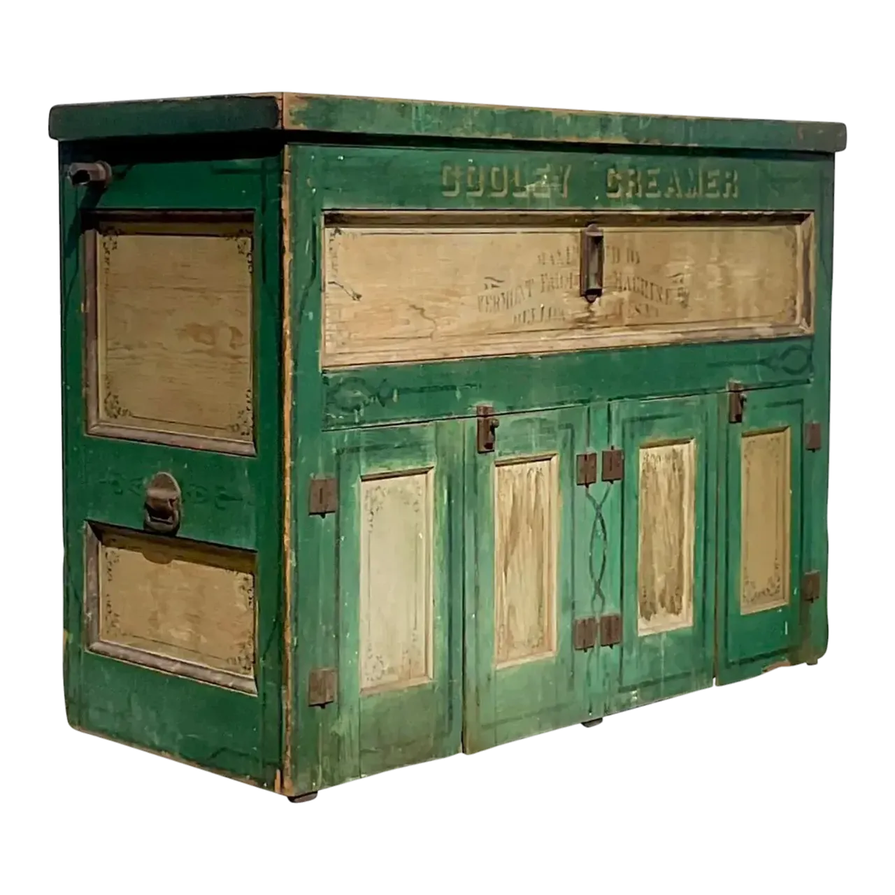 Early 20th Century Rustic a.h. Reid Creamery Cabinet