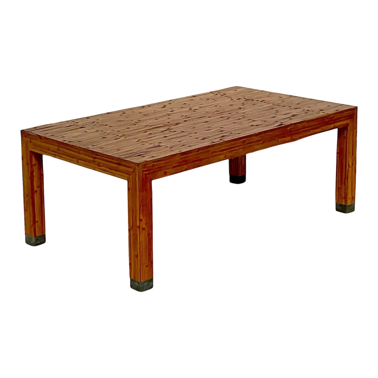 Late 20th Century Vintage Coastal Split Bamboo Coffee Table
