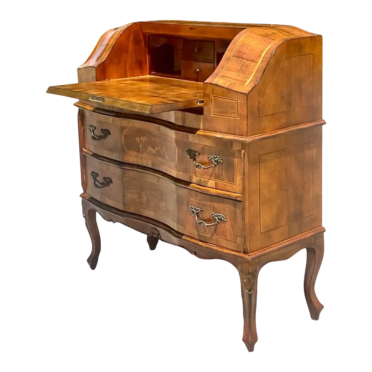 Late 20th Century Vintage Italian Inlaid Animal Marquetry Writing Desk