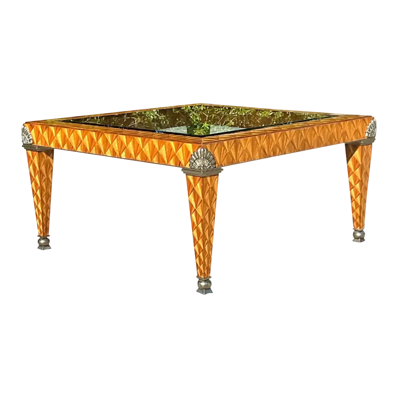 Late 20th Century Vintage Regency Maitland Smith Inlay Coffee Table
