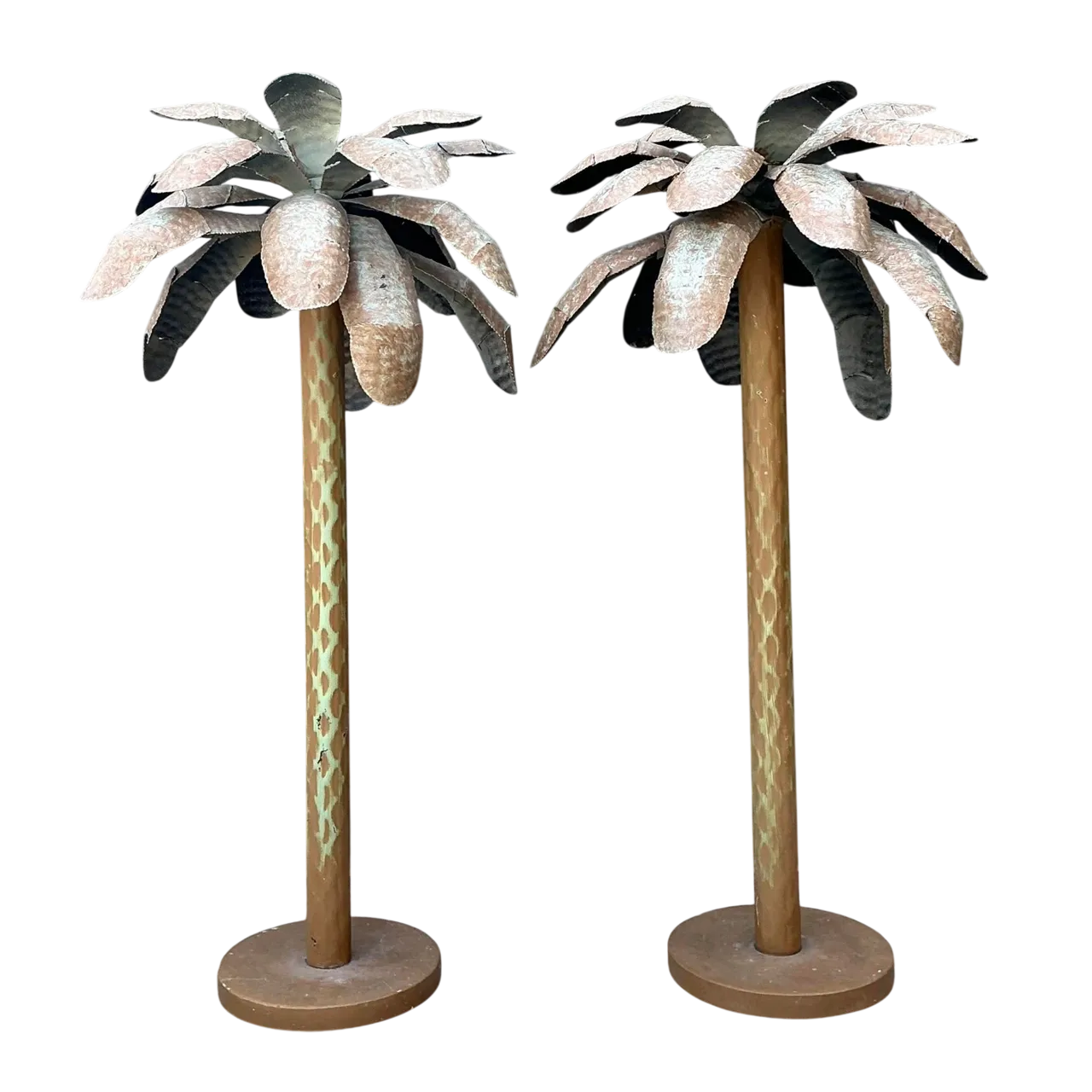 Vintage Punch Cut Tole Palm Trees - A Pair