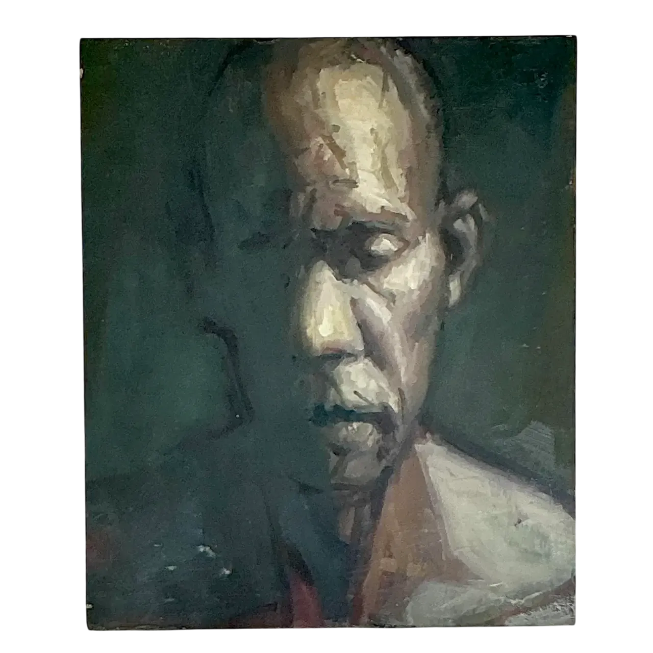 Vintage Boho Abstract Figural Painting on Board