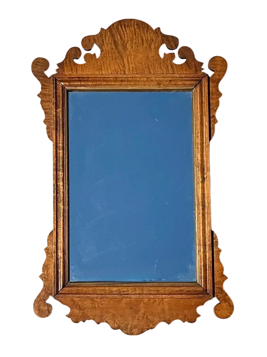 Vintage Chippendale Burl Wood Mirror