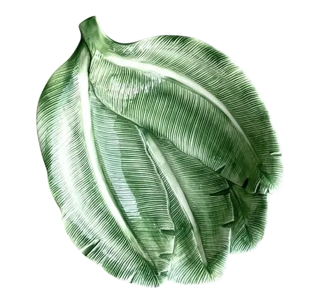 Vintage Italian Coastal Banana Leaf Bowl