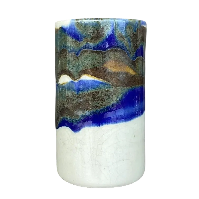 Vintage Boho Signed Studio Pottery Vase - Pottery, 4W x 6.5H