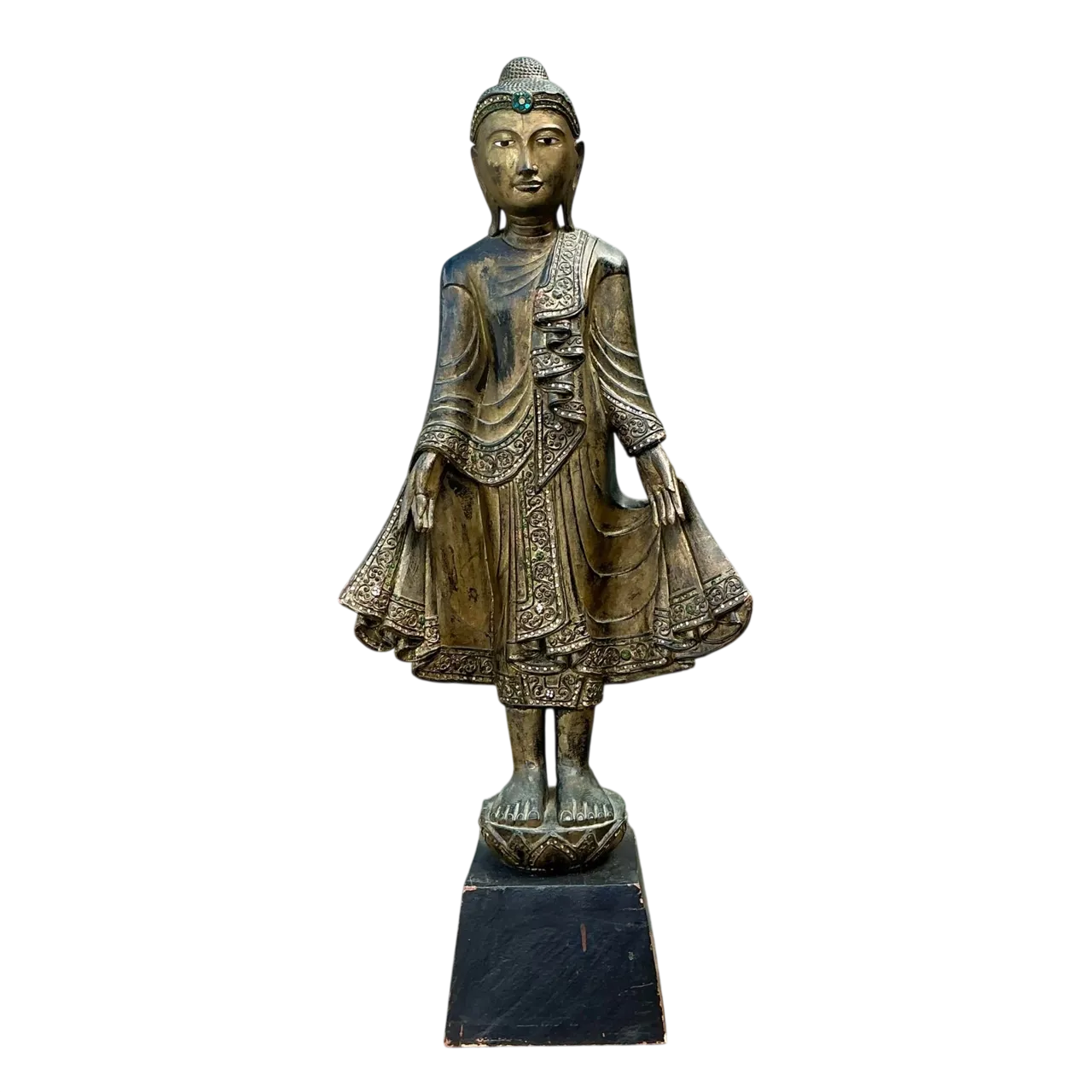 Vintage Gilt Tipped Bejeweled Buddah