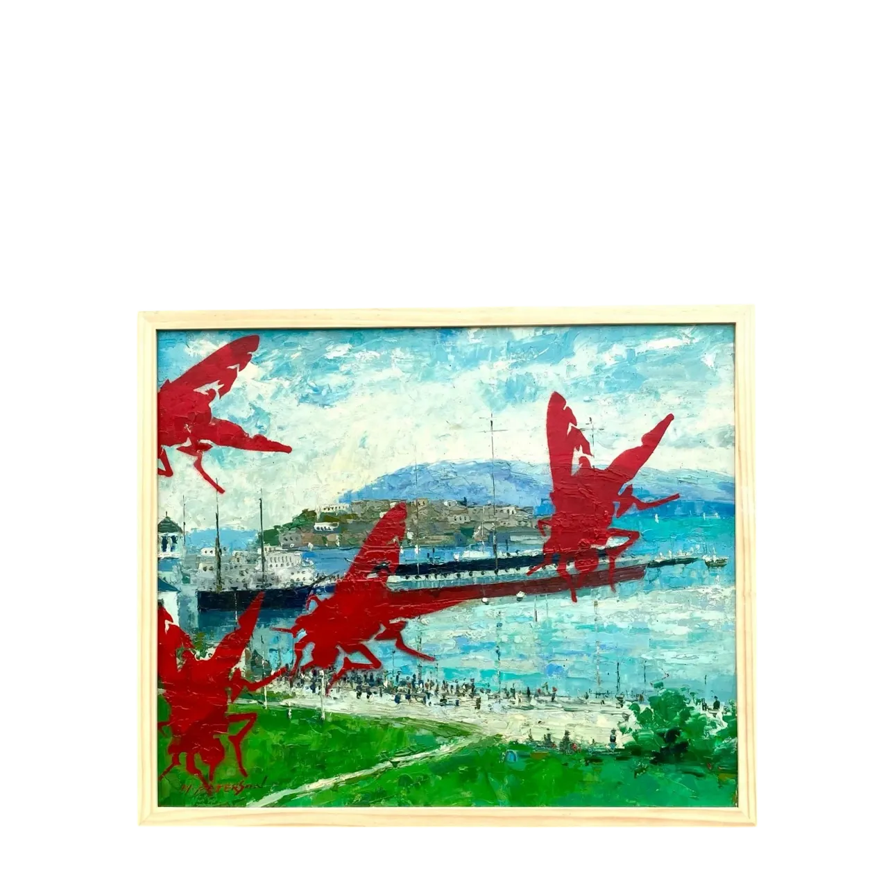 Contemporary Original Oil Painting Collaboration of Two Artists