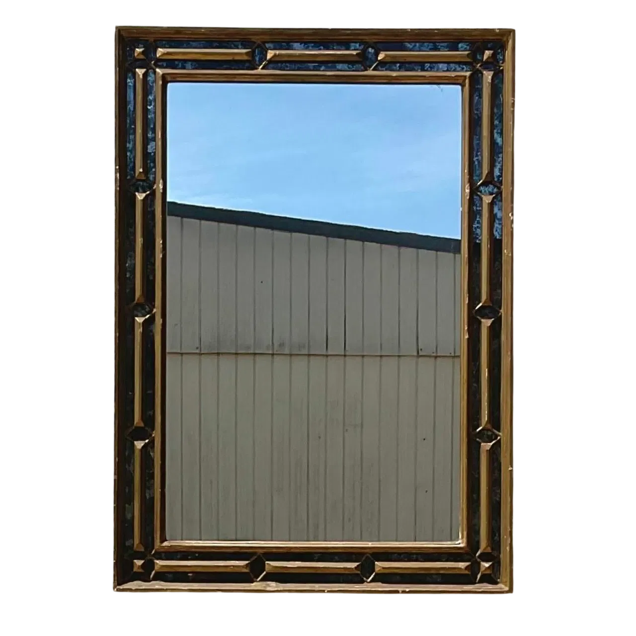 Vintage Regency Gilt Tipped Smoked Glass Frame Mirror