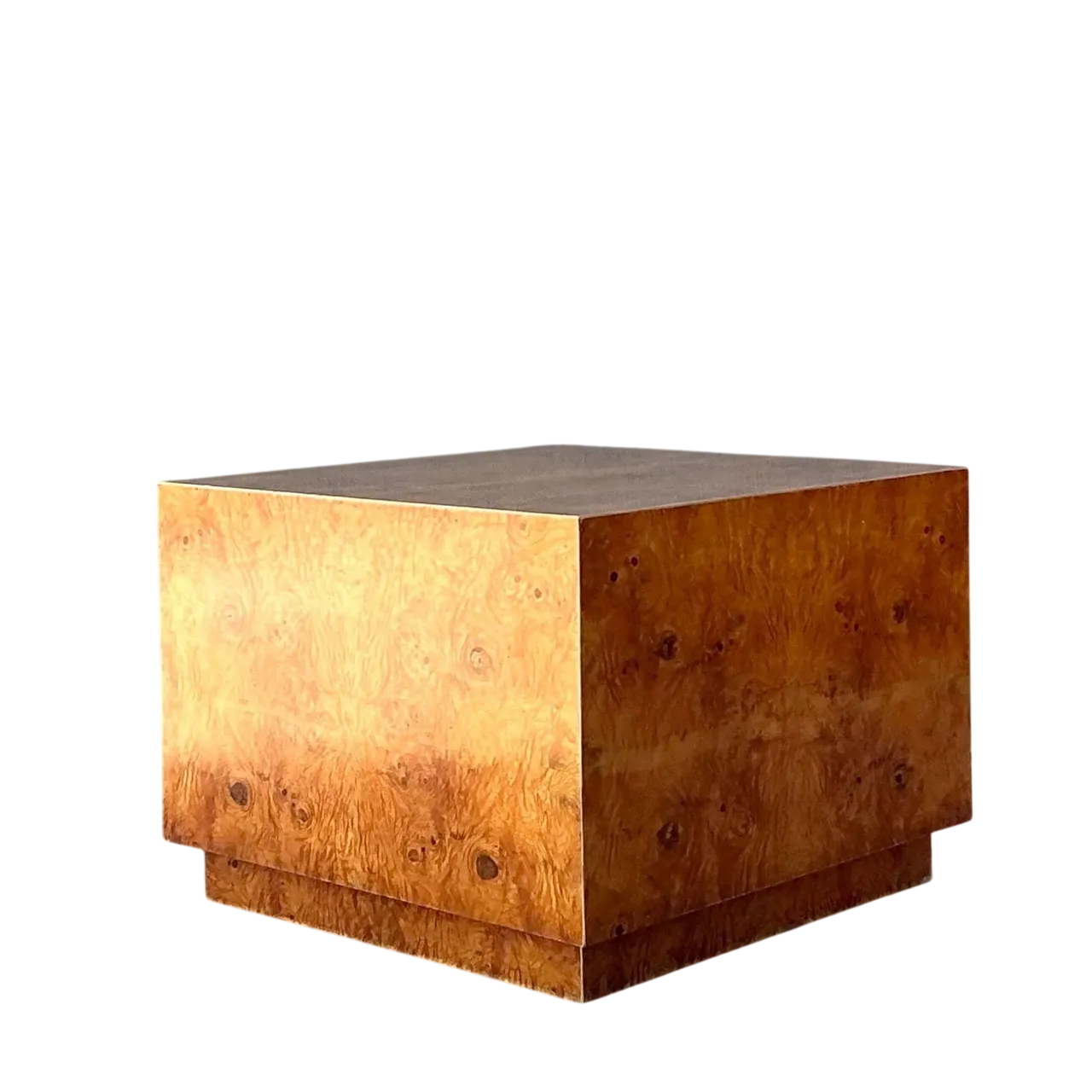 Vintage Book Matched Burl Wood Table