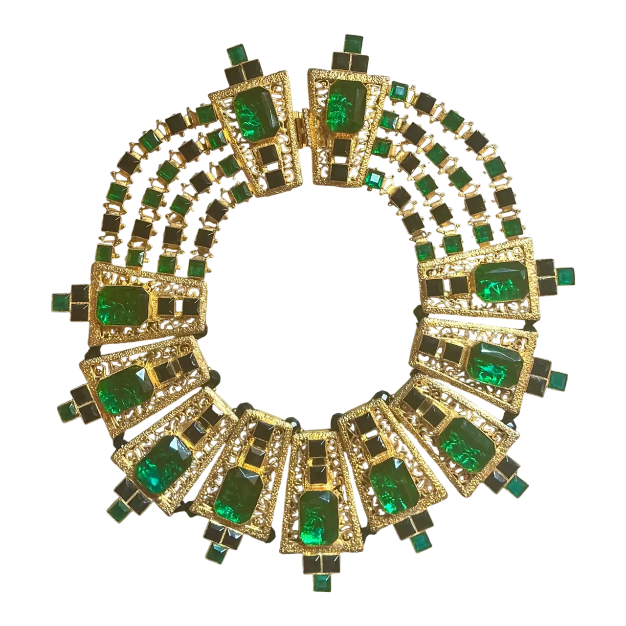Vintage Emerald Green Statement Necklace