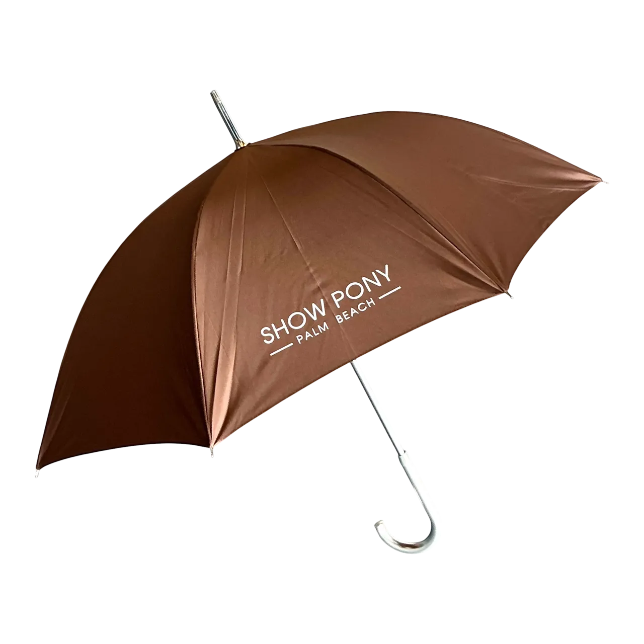 SHOWPONY Exclusive Chrome Handled Logo Umbrella