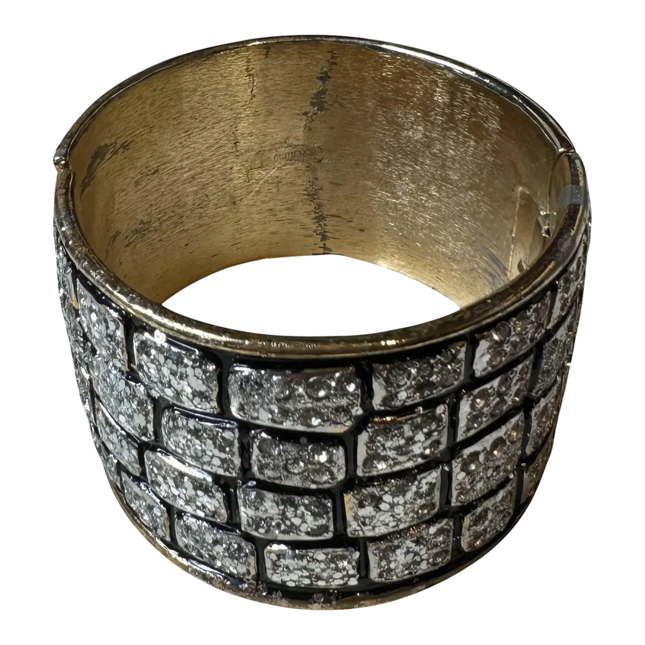 Valentino Golden Glitter Brick Cuff